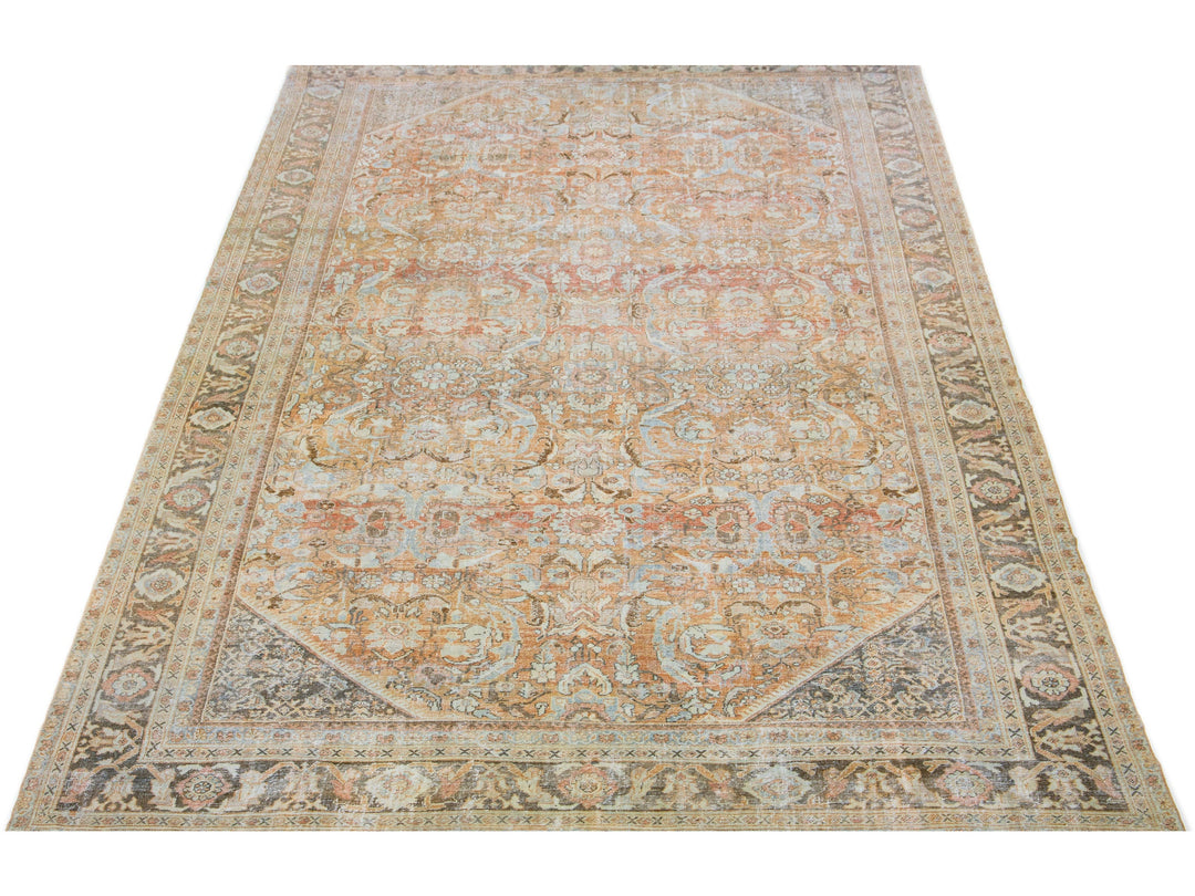 Antique Persian Mahal Wool Rug 10 x 17