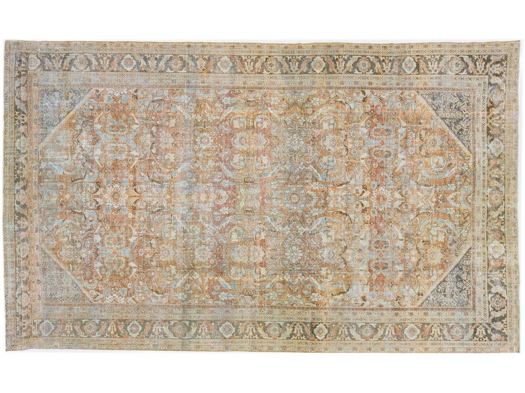 Antique Persian Mahal Wool Rug 10 x 17
