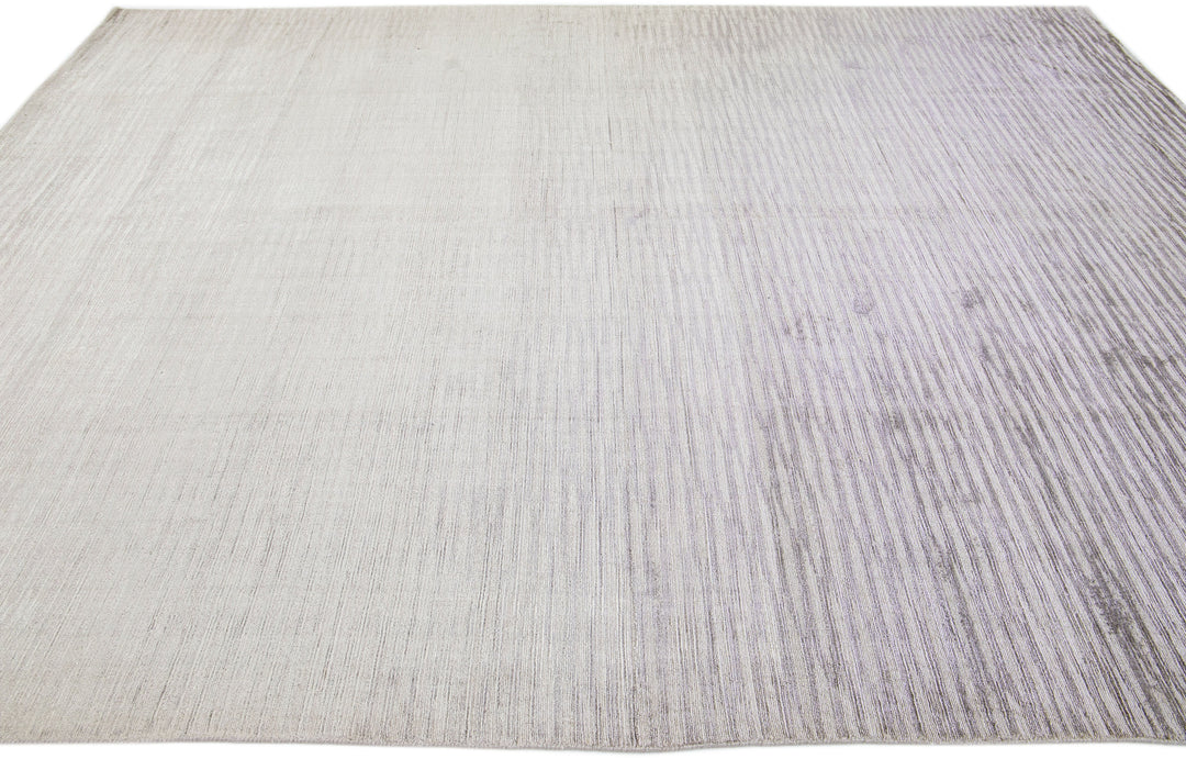 Contemporary Wool and Silk Rug 9 X 12