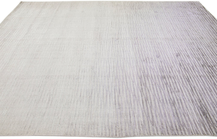 Contemporary Wool and Silk Rug 9 X 12