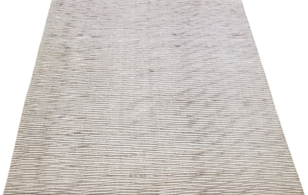 Contemporary Wool and Silk Rug 9 X 12