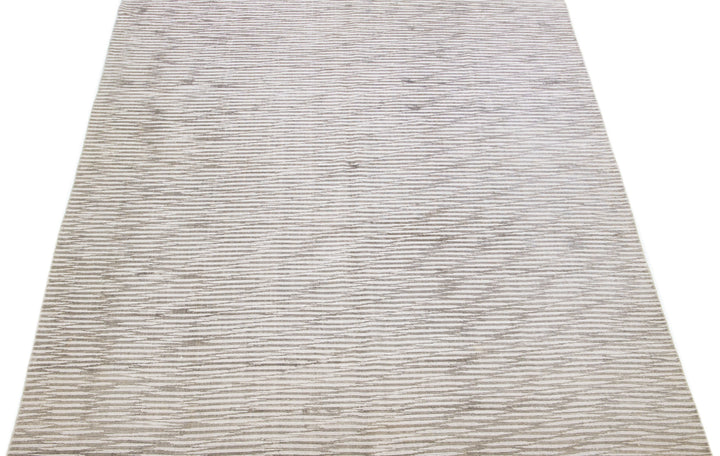 Contemporary Wool and Silk Rug 9 X 12