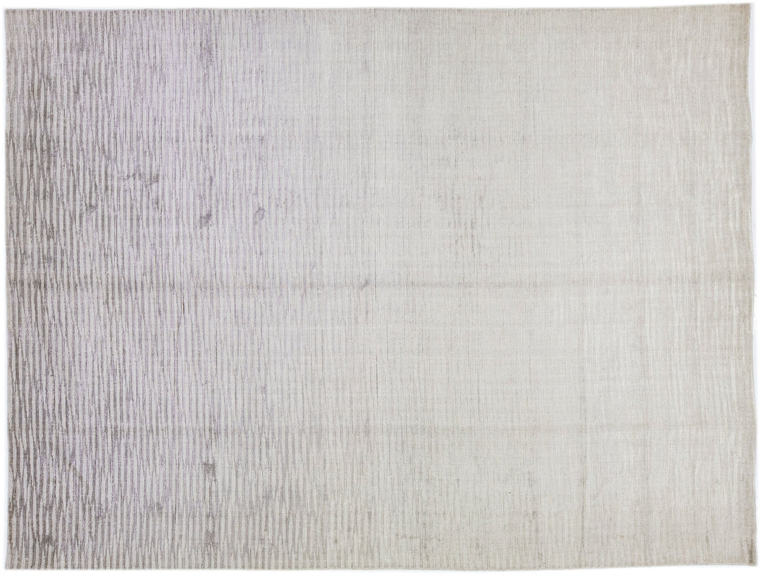 Contemporary Wool and Silk Rug 9 X 12