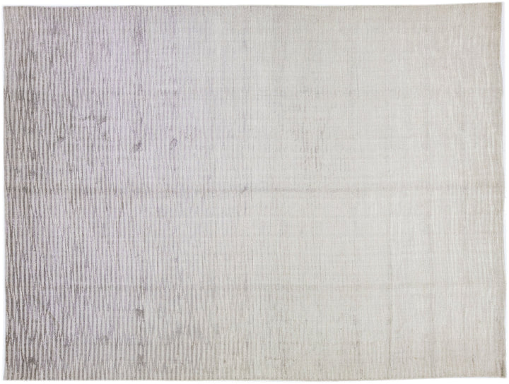 Contemporary Wool and Silk Rug 9 X 12