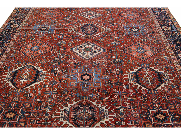 Antique Heriz Wool Rug 8 X 11