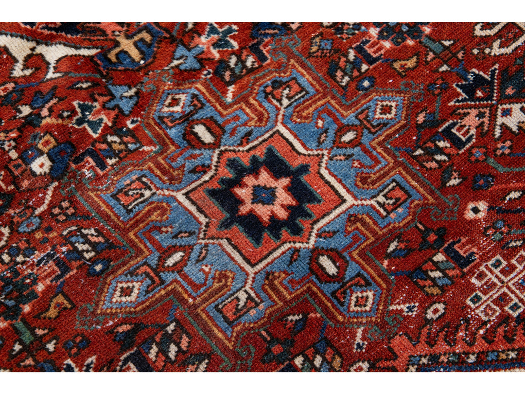 Antique Heriz Wool Rug 8 X 11