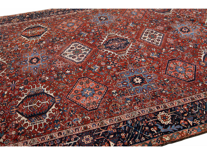 Antique Heriz Wool Rug 8 X 11