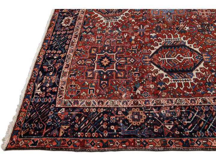 Antique Heriz Wool Rug 8 X 11