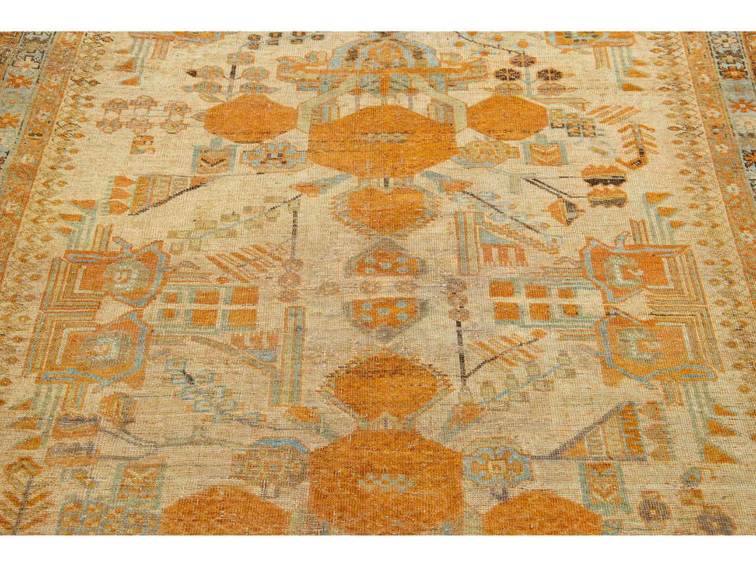 Antique Afshar Wool Rug  5 X 6