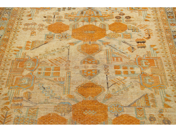 Antique Afshar Wool Rug  5 X 6