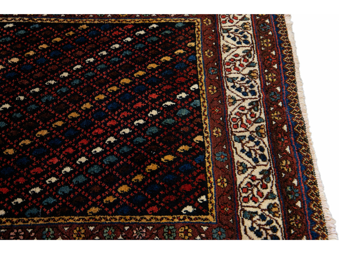 Antique Kurd Wool Runner 4 X 11