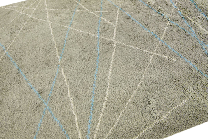 Modern Moroccan Wool Rug 9 X 12