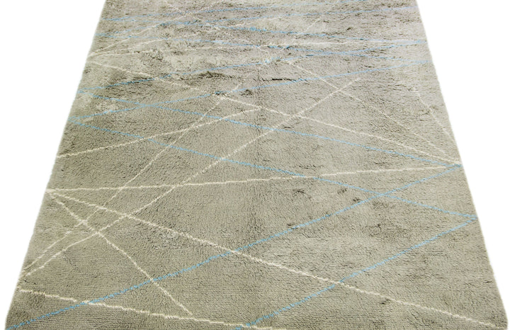 Modern Moroccan Wool Rug 9 X 12