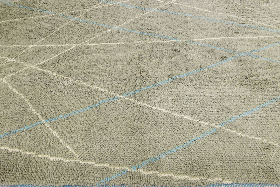 Modern Moroccan Wool Rug 9 X 12