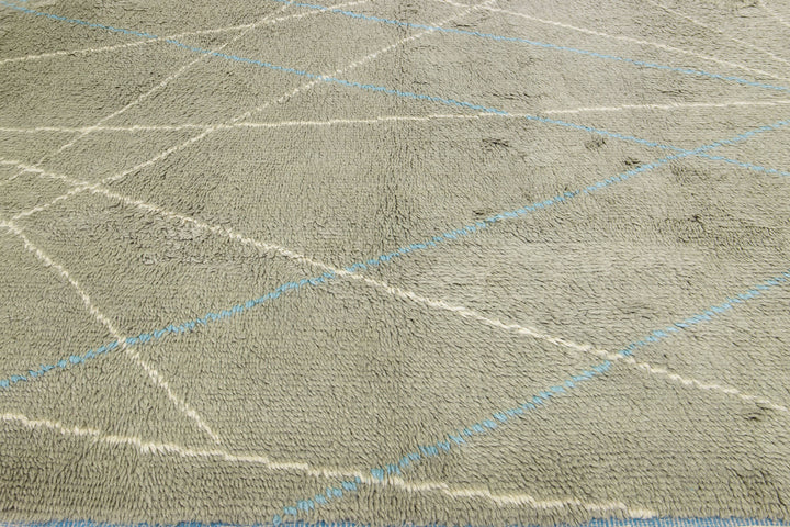 Modern Moroccan Wool Rug 9 X 12