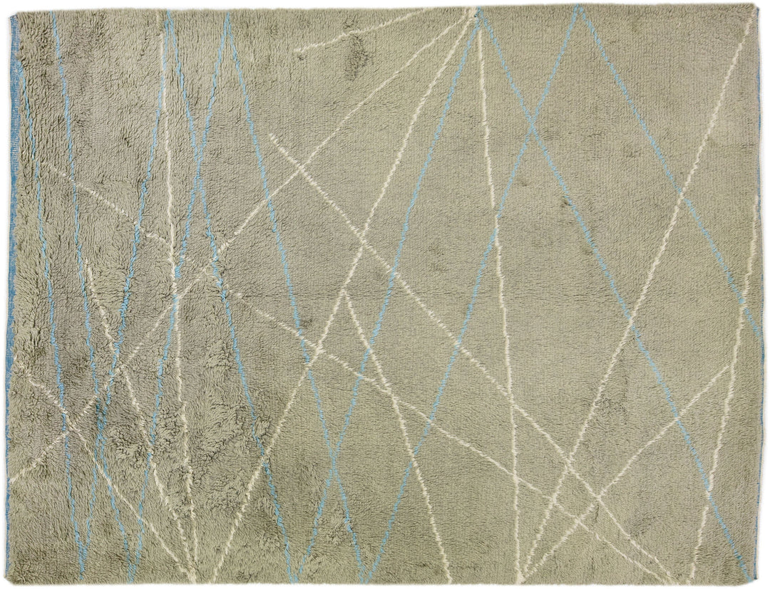 Modern Moroccan Wool Rug 9 X 12