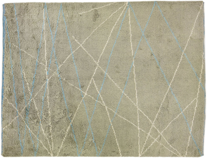 Modern Moroccan Wool Rug 9 X 12