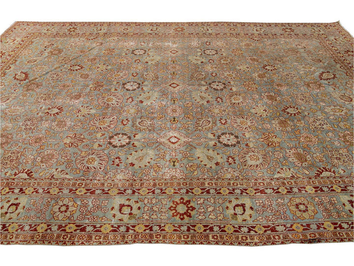 Antique Tabriz Wool Rug 9 X 13