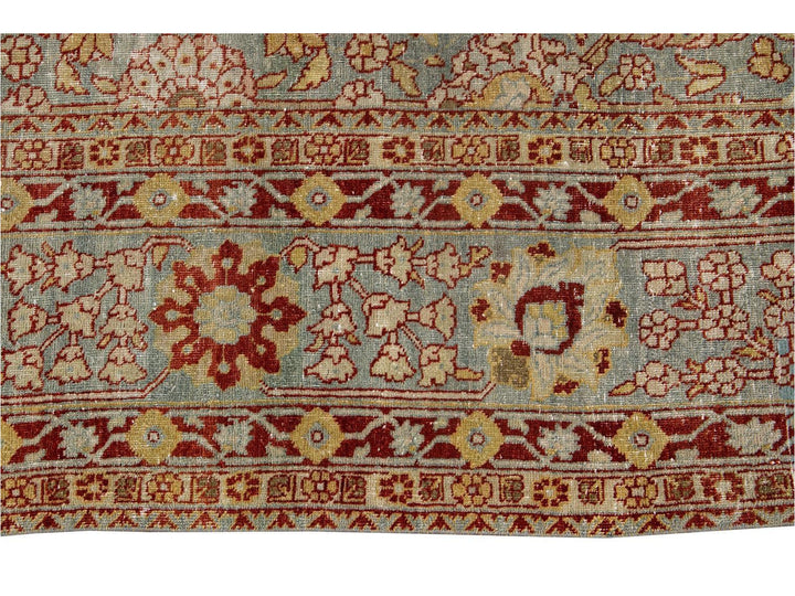 Antique Tabriz Wool Rug 9 X 13