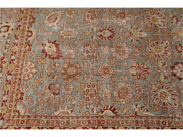 Antique Tabriz Wool Rug 9 X 13