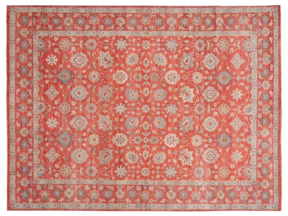 Modern Indian Artisan Wool Rug 9 X 12