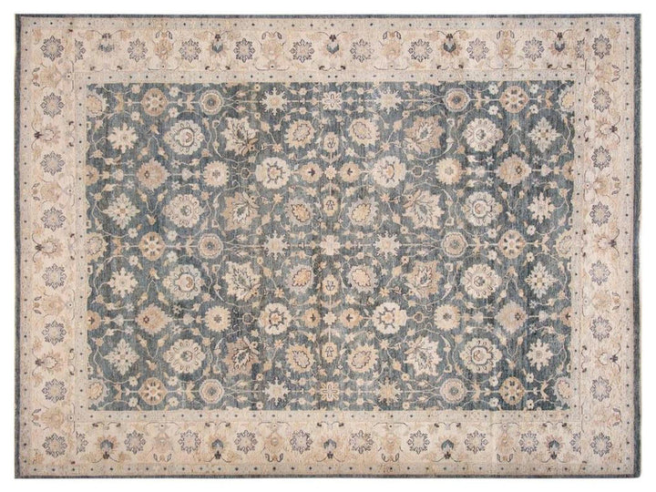 Modern Indian Artisan Wool Rug 9 X 12
