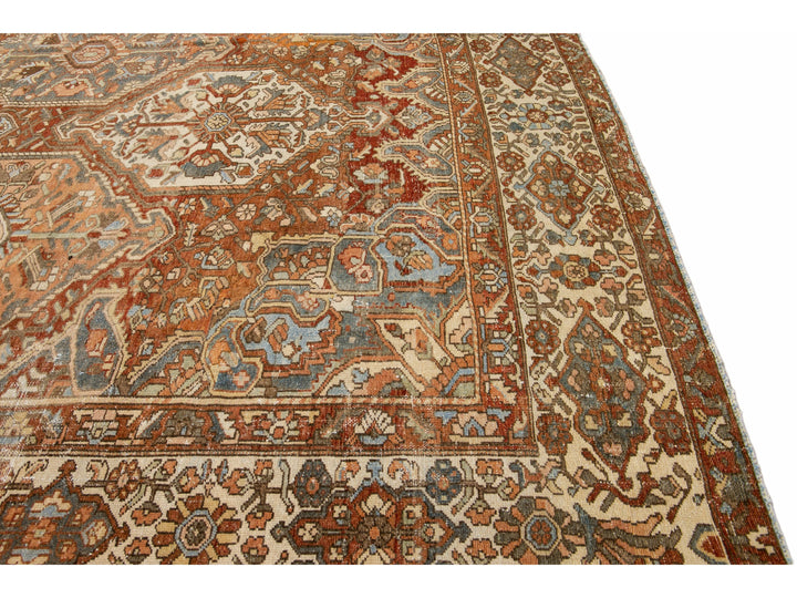 Antique Bakhtiari Persian Wool Rug 12 X 17