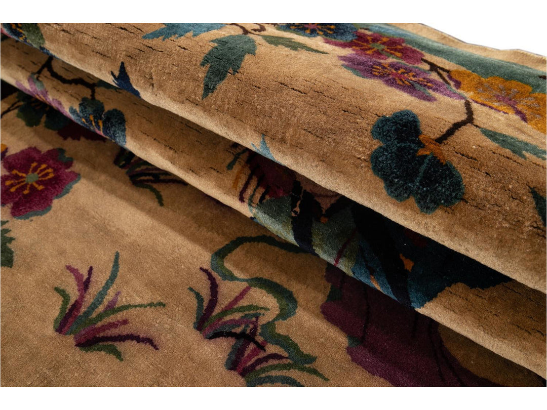 Vintage Chinese Art Deco Oval Rug 5 X 8