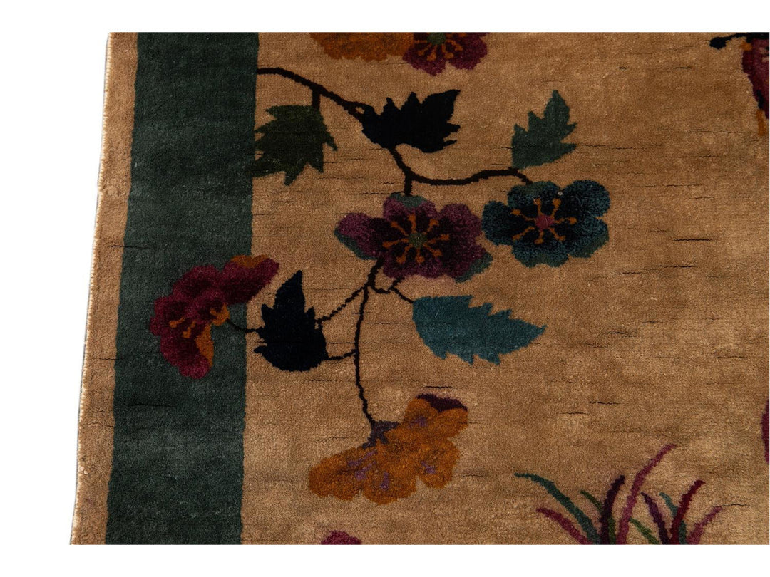 Vintage Chinese Art Deco Oval Rug 5 X 8