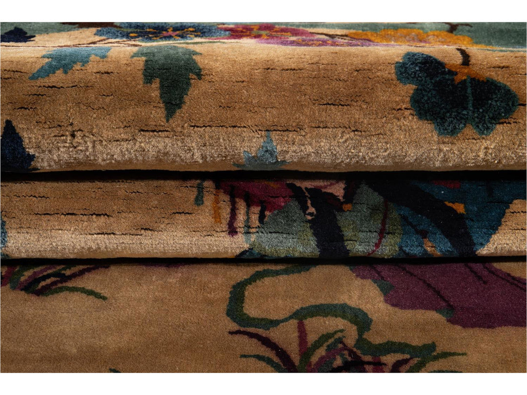 Vintage Chinese Art Deco Oval Rug 5 X 8