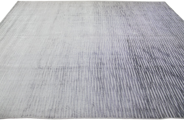 Modern Wool and Silk Rug 9 X 12