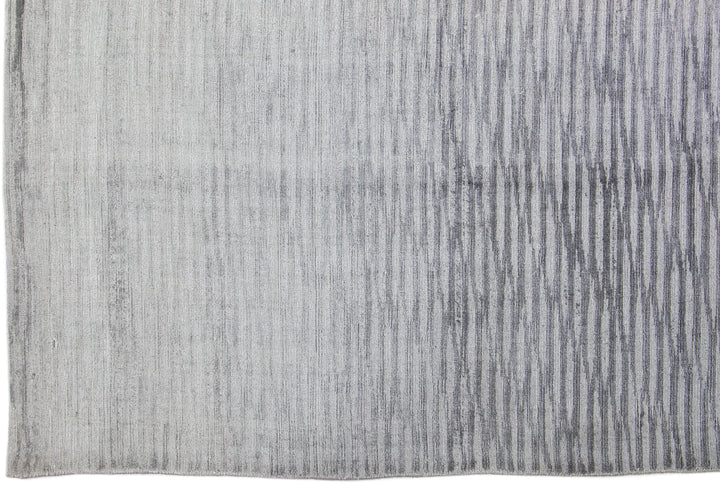 Modern Wool and Silk Rug 9 X 12