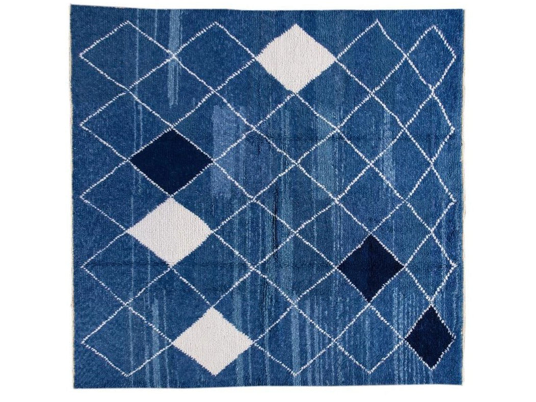 Modern Moroccan Wool Rug 10 X 10