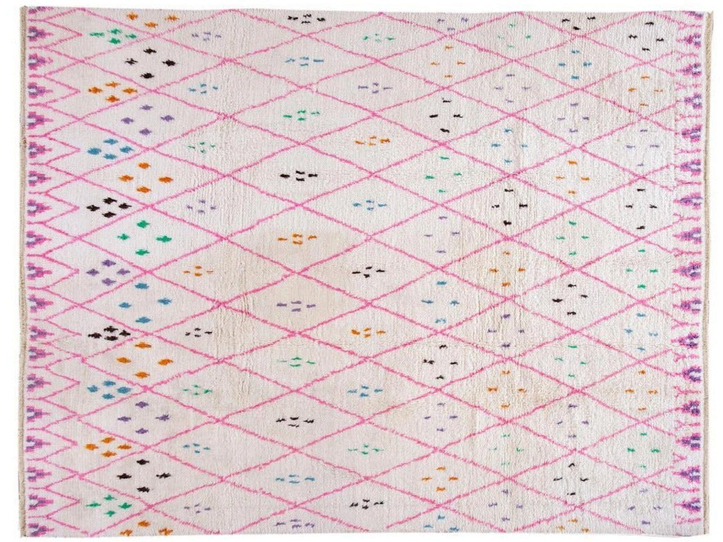 Modern Moroccan Style Wool Rug 10 X 13