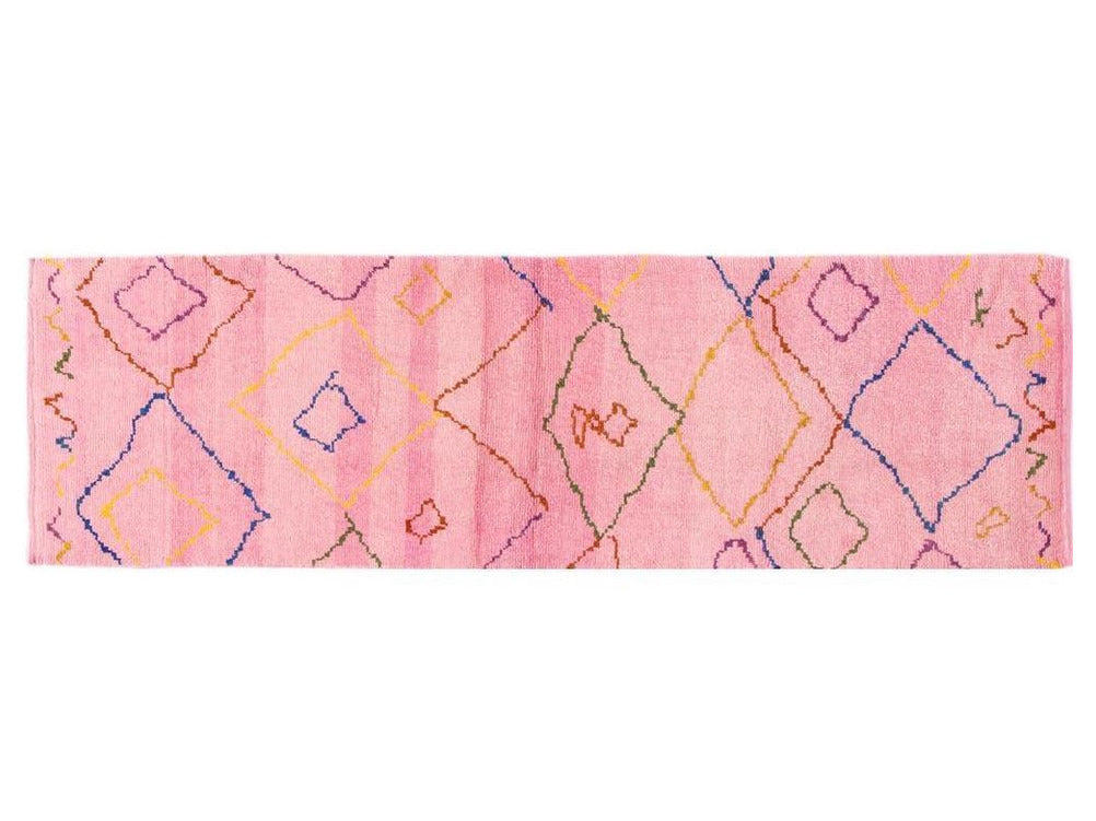 Modern Moroccan Style Wool Runner 3 X 10