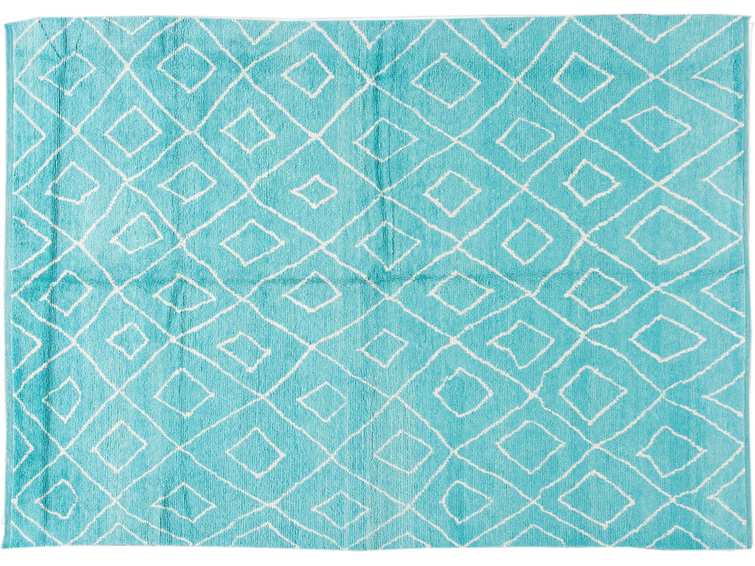 Modern Moroccan Wool Rug 9 X 13