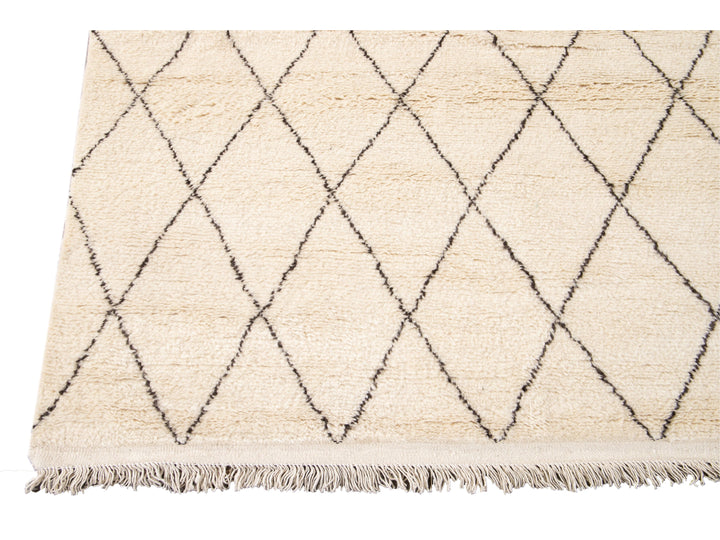 Modern Moroccan Style Oversize Wool Rug 12' x 15'