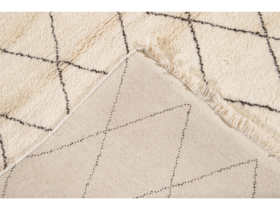 Modern Moroccan Style Oversize Wool Rug 12' x 15'