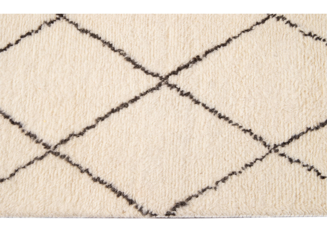 Modern Moroccan Style Oversize Wool Rug 12' x 15'