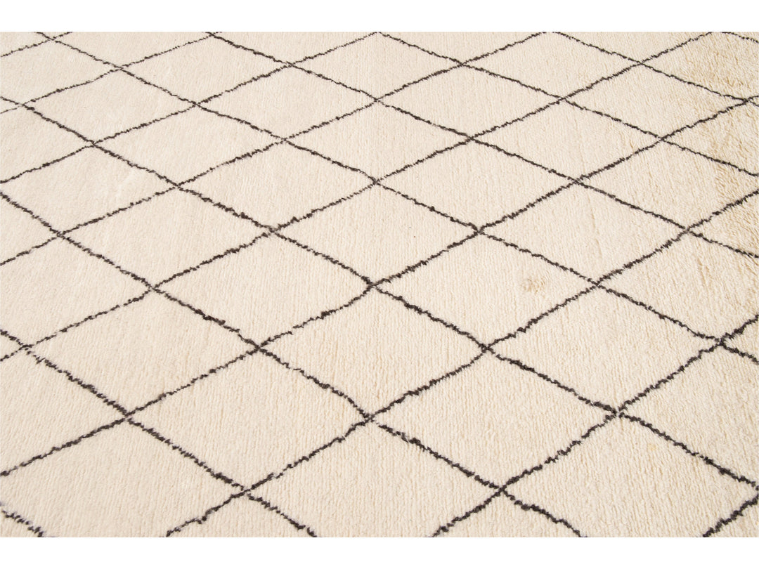 Modern Moroccan Style Oversize Wool Rug 12' x 15'