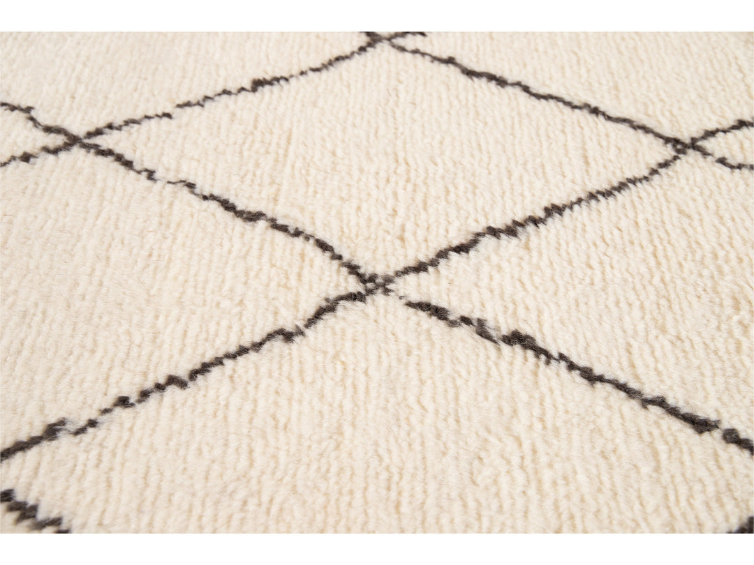 Modern Moroccan Style Oversize Wool Rug 12' x 15'