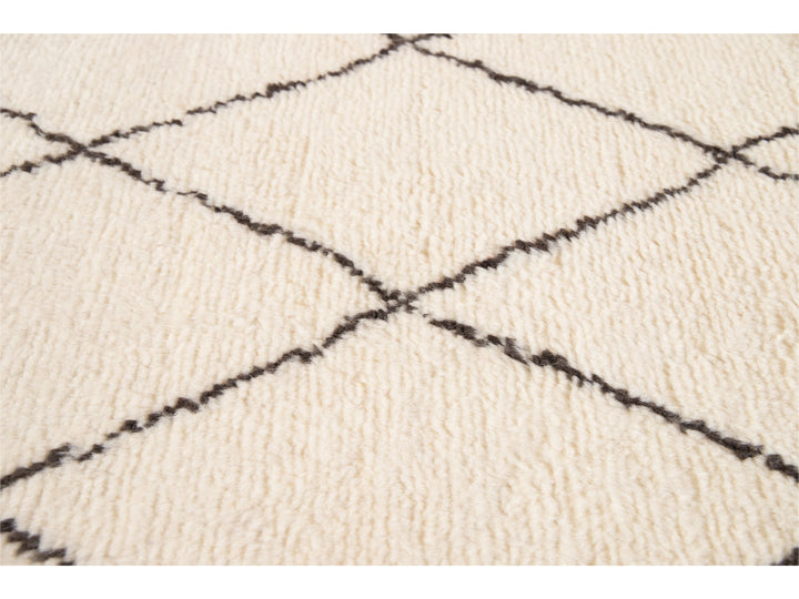 Modern Moroccan Style Oversize Wool Rug 12' x 15'