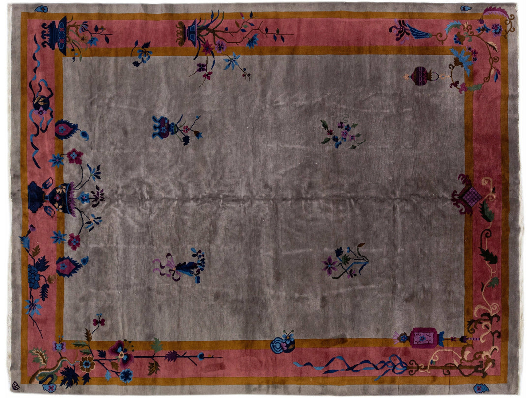 Antique Art Deco Chinese Rug 9 X 12