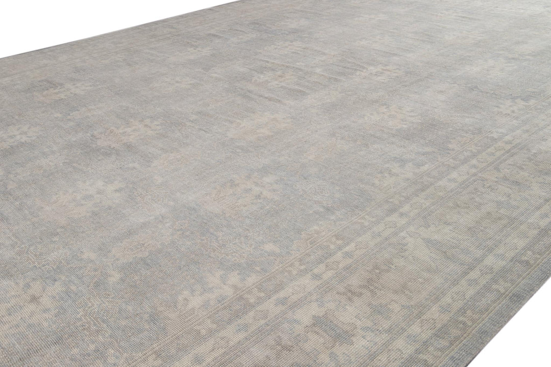 Modern Indian Oushak Style Wool Rug 16 X 24