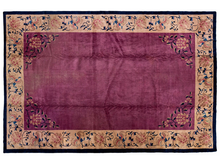 Antique Art Deco Chinese Rug 12 X 19