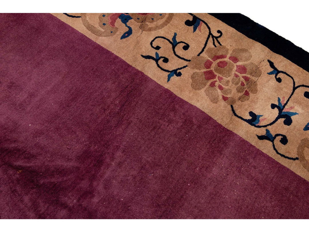 Antique Art Deco Chinese Rug 12 X 19