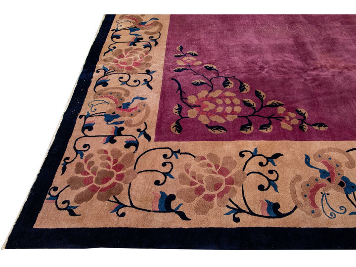 Antique Art Deco Chinese Rug 12 X 19