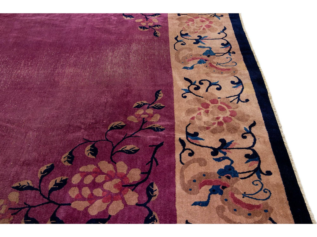 Antique Art Deco Chinese Rug 12 X 19