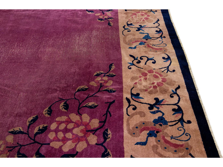 Antique Art Deco Chinese Rug 12 X 19