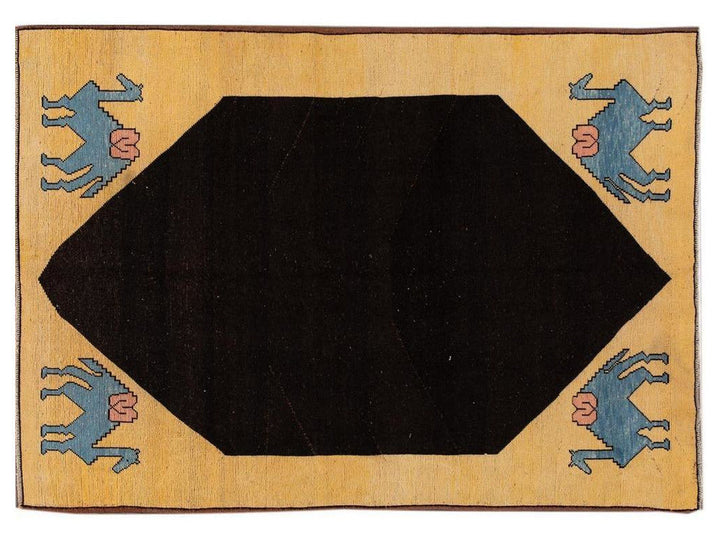 Vintage Art Deco Wool Rug 6 X 9